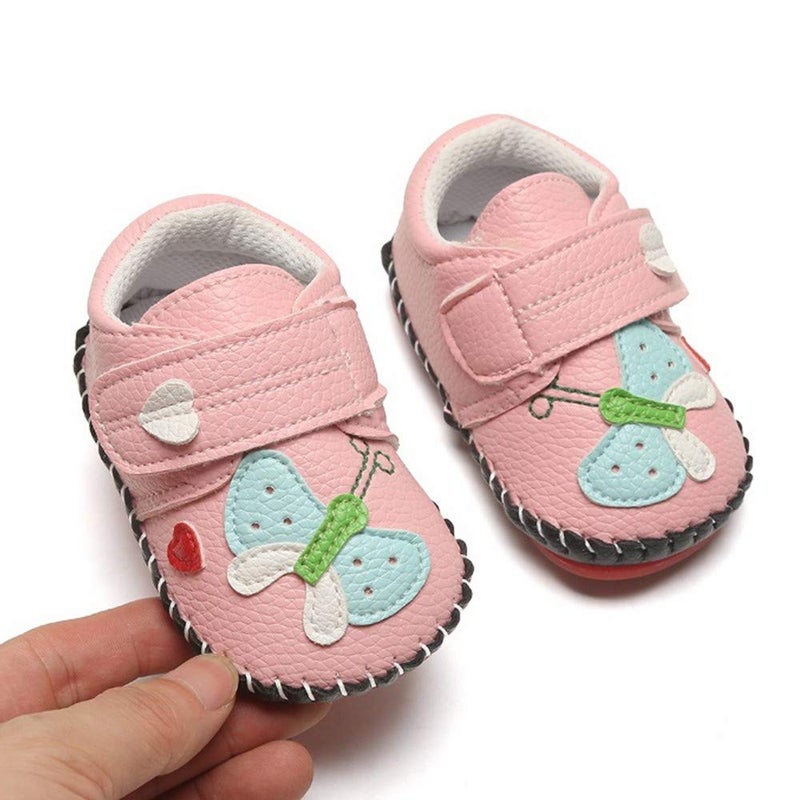 HsdsBebe Baby Boys Girls Pu Leather Hard Bottom Walking Sneakers Toddler Rubber Sole First Walkers Infant Cartoon Slippers Crib Shoes(3-6 Months) - Image 3